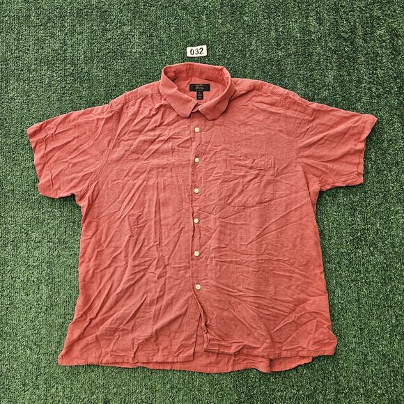 Club Room Luxury Silk Blend Textured Button Down Shirt Men's Size XL Color Rouge - Picture 1 of 9